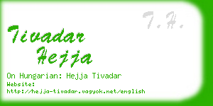 tivadar hejja business card